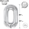 Silver Number 0 Balloon 40 Inch, 0 Balloon Numberfor 10th 20th 30th 40th 50th 60th Birthday Decorations, Silver Party Supplies for Men Women