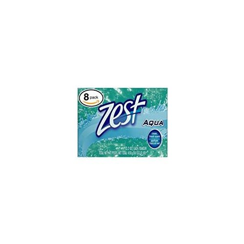 Zest (PACK OF 8 BARS) AQUA Deodorant Bar Soap with Vitamin E. All-in-one exfoliating & moisturizing soap Leaves Skin Smooth & Radian! Great for Hands, Face & Body! (8 Bars, 3.2oz Each Bar)