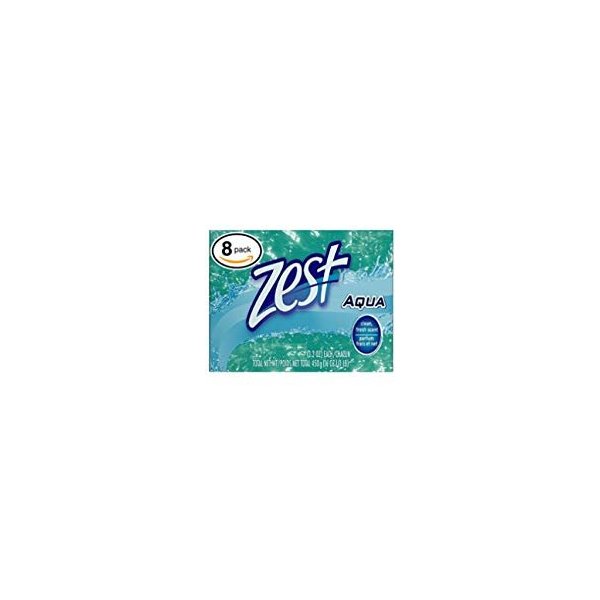 Zest (PACK OF 8 BARS) AQUA Deodorant Bar Soap with Vitamin E. All-in-one exfoliating & moisturizing soap Leaves Skin Smooth & Radian! Great for Hands, Face & Body! (8 Bars, 3.2oz Each Bar)