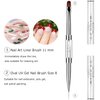 LEQ 2Pcs Nail Art Brush Set, Dual-ended Oval & Flat Gel Nail Polish Brushes Nail Art Liner Brush Polygel Slice Tool for PolyGel UV Builder Gel Nails Extension