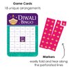 Big Dot of Happiness Happy Diwali - Bingo Cards and Markers - Festival of Lights Party Bingo Game - Set of 18