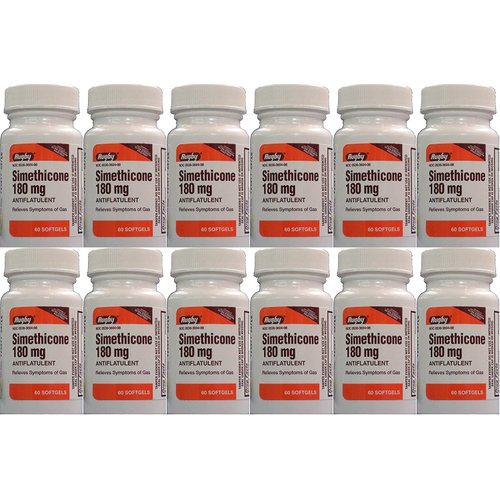Simethicone 180mg Softgels Anti-Gas Generic for Phazyme Ultra Strength 60 Gelcaps per Bottle Pack of 12 Total 720 Gelcaps