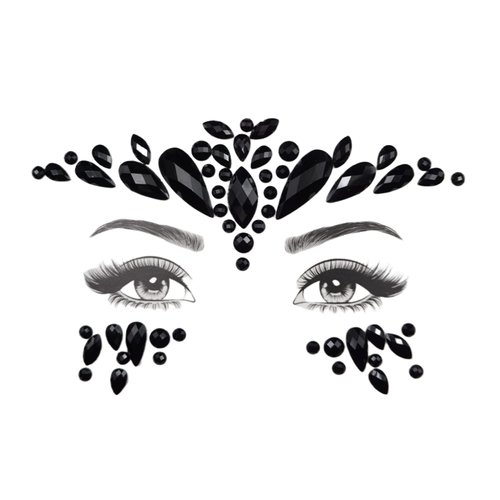 Topz halloween black face jewels Mermaid Face Gems Glitter clown temporary tattoo Rave holiday forehead adult costumes Makeup beauty Bohemian Stickers