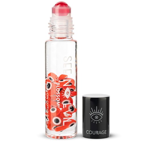 Blossom See No Evil Scented Roll on Cuticle Oil for Nails, Rollerball Application for Nail Support, Cruelty Free, 0.19 fl oz/5.5mL, Courage Rose
