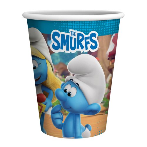 Party Factory 'Smurfs' 10 paper cups, 8.4 oz, colorful, disposable cups, party cups for kids birthday or theme party