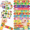 48 PCS 100 Days of school 24PCS 100 Days Temporary Temporary Tattoos Sticker 24PCS Slap Bracelets Perfect for Themed Birthday Party Favors Baby Showers or Classroom Rewards Ideal Decor and Gifts