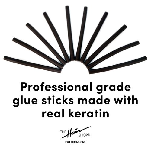Fusion Hair Extension Keratin Glue Sticks by The Hair Shop - Professional Hair Bond Adhesive Sticks for Extension Glue Gun, (Black)
