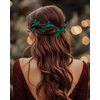 DRIPPYGOODS - 24 PCS Small Hair Ribbon Bow Clips for Women, Girls, Teens, Toddlers, Fall Winter Holiday Red Blue Green Brown Coquette Barertte Hair Clips Accessories