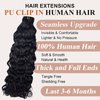 Italian Curly Clip in Hair Extensions Real Human Hair Clip ins 100% Brazilian Virgin Hair PU Seamless Clip in Hair Extensions Human Hair Natural Black Hair for Women 120 Gram 6 Pcs 24 Inch