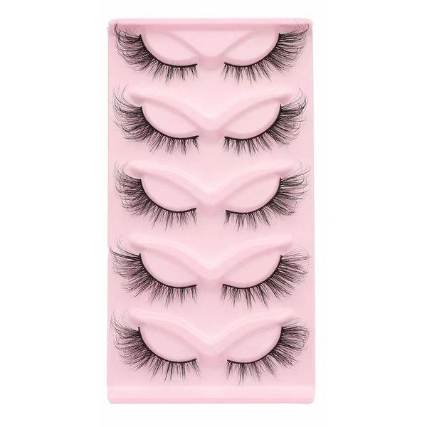 Tiymurik false eyelashes, five pairs, microfiber hair, eye tail elongated three-dimensional thick curling charm fake fox eyelashes multi-scene use(fox-eye)