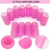 Hair Roller Set 12pcs, Hair Curlers Rollers Self Grip Hair Roller with Clips, Hair Rollers Salon Hair Dressing DIY Curly Hairstyle, Small, random color