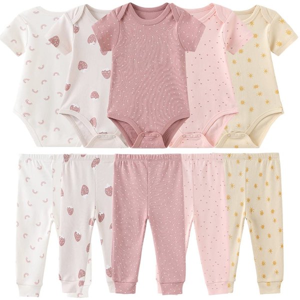 Kiddiezoom Baby Layette Set Baby Boys' 10-Piece Bodysuits Pants Set Toddler Girl Boy Unisex Baby Gift Sets…