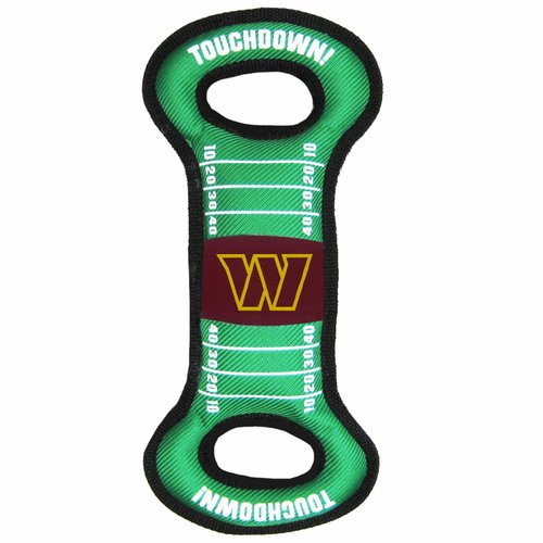 Pets First NFL Washington Commanders Football Field Dog Toy with Double Rim Stitching & Inner Squeaker, Team Color (WAC-3030)