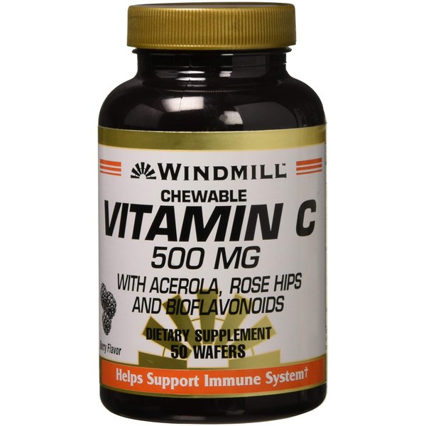 Windmill Vitamin C 500 mg Dietary Supplement chewable wafers with Acerola - 5