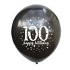 SHUNTAI 100th Birthday Balloons Latex Confetti Balloon Gold and Black 100th Birthday Decorations for Men Women 100 Years Old Anniversary Theme Birthday Party Decor Supplies 15 Pack 12 inch