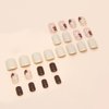 CEWEWP Fall Press on Nails Extra Short Square Fake Nails Autumn Flowers Designs False Nails Glossy Glue on Nails Brown Acrylic Nails Full Cover Small Stick on Nails for Women Nail Art Manicure 24 Pcs
