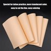 woshilaoDS 12 Pcs Blank Tattoo Practice Skin, 5.9x7.8" Double Sides Tattoo Skin Practice, Silicone Fake Tattooing Microblading Eyebrow Practice Skin Sheets for Tattoo Practice, Beginners