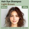 Light Brown Hair Dye Shampoo 3 in 1, Instant Natural Hair Color Shampoo Para Canas Mujer, Semi-Permanent Shampoo Hair Dye, Christmas Gifts for Men Women 16.9 Floz