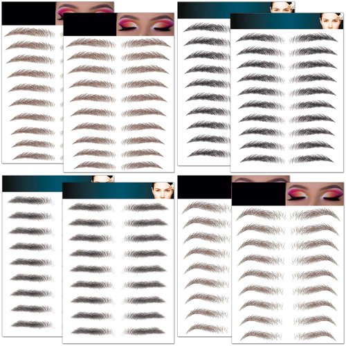 8 Sheets Eyebrows Tattoo Waterproof, 76 Pairs Eyebrow Tattoo Stickers Temporary Eyebrow Tattoos f...