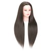 TIANYOUHAIR 30 Inch Dark Brown 20% Human Hair Mannequin Head with Stand for Hairdresser Practice Braiding Styling Cosmetology Manikin Doll Training Head