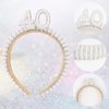 ANBALA 40th Birthday Headband 40th Birthday Decorations Pearl Headbands 40th birthday Rhinestone Headband 40th Birthday Gifts Fabulous Hairband for Her