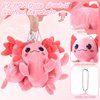 WinnerWhy 20 Pieces Axolotl Plush Toys Axolotl Stuffed Animals Bulk, Kawaii Axolotl Keychains Plush Stuffed Axolotl Toy Small Plush Axolotl Gifts Ornament Axolotl Birthday Party Favors(Pink)
