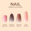 KISS Bare but Better Press On Nails, Nail glue included, 'Nude Drama', Nude, Long Size, Coffin Shape, Includes 28 fake nails, pink gel nail glue (net wt. 2g / .7 oz.), mini file, and manicure stick.