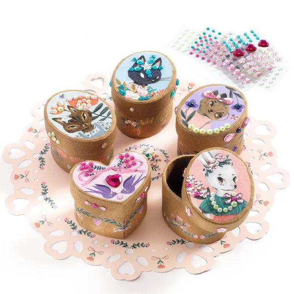 DJECO DIY Adorable Craft Kit - Create Your Own Trinket Boxes - Arts & Crafts for Kids - Fun & Creative for Family & Friends, Perfect for Gift - Educational Kit for Children 6+ Years Girls & Boys