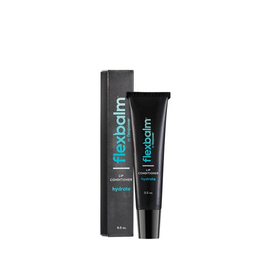 Flex Balm Lip Conditioner by Flexpower, Hydrate & Nourish Lips with Shea Butter, Vitamin C, Peptides, Jojoba Oil, Red Raspberry & a Hint of Peppermint, Unisex, 0.5 oz tube