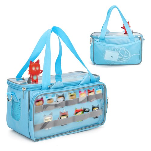 Taladad Carrying Case for Toniebox, Tonie Characters Figures, Toniebox Starter Set Headphones Charging Station Bag (Blue)