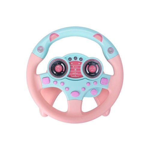 Yohencin Baby Steering Wheel Toy, Kids Steering Wheel for Car Backseat a Variety of Car Sound Effects to Develop Baby's Auditory Skills. (Pink)