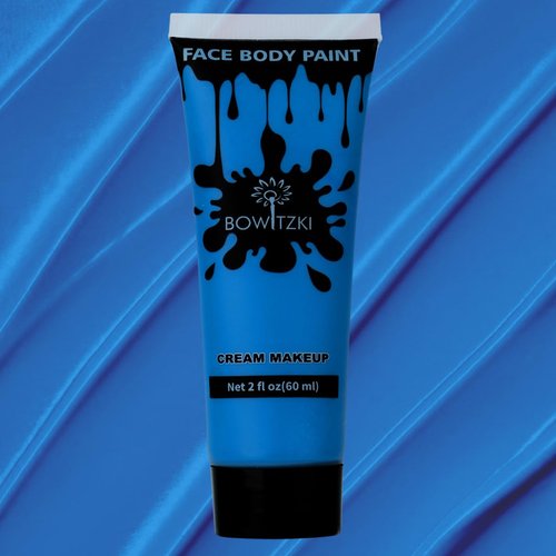 Bowitzki Face and Body Paint 2oz Cream Makeup 60ml Water Based Face Painting Special Effects For Adults Children Kids Halloween Christmas Party Stage Cosplay (Blue)