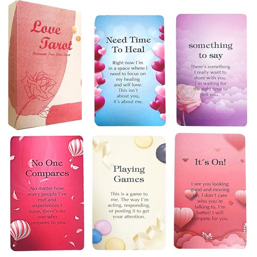 Han Yu Bowen Love Oracle Cards,Twin Flame Oracle Cards，Tarot Cards for Beginners.54 Colorful Romantic Love Cards Oracle Cards Decks with Meanings on Them Soulmate to Romantic Relationships
