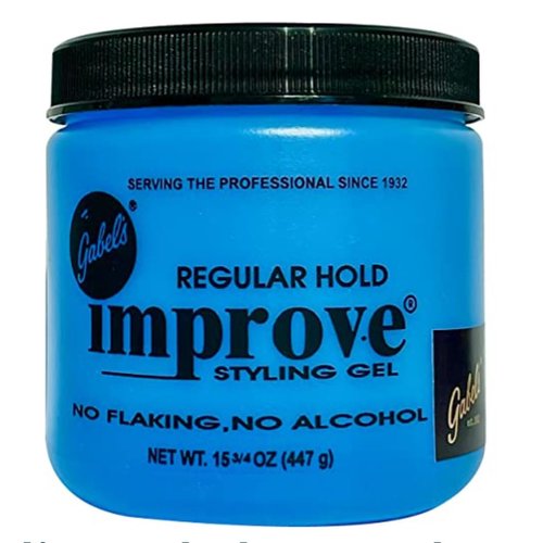 Improve Styling Hair Gel Blue Regular Hold (15.75oz) no pump Authentic Gabel's Manufacturer Direct has protection seal and Gabel's logo in black label on the jar. (Pack of 2)