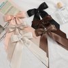 Unbednigt 6PCS Silky Satin Hair Bows, Bow Hair Clips with Long Tail, Hair Ribbon Ponytail Holder Accessories, Alligator Metal Clips Hair Bows for Women Girls Toddler Christmas Gifts Holiday