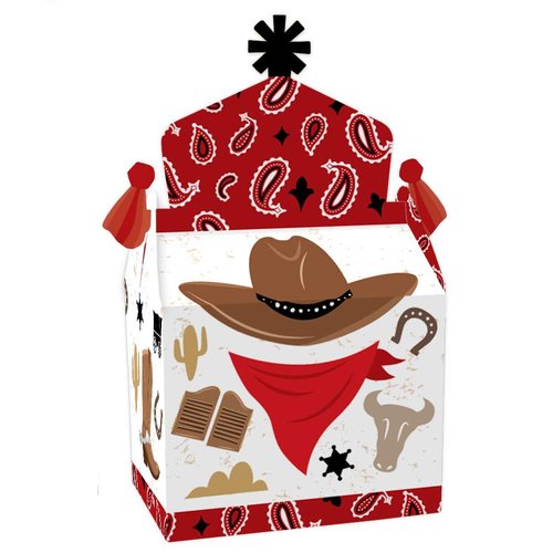 Big Dot of Happiness Western Hoedown - Treat Box Party Favors - Wild West Cowboy Party Goodie Gab...