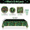 81Pcs Reptile Party Decorations Plates - Including Reptile Birthday Party Decorations Plates Napkins Wildlife Tablecloth for Jungle Safari Lizard Swamp Reptile Birthday Party Supplies, Serve 20