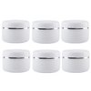 6 Pack 3.4oz/100g Empty Plastic Clear Round Jars Bottles With Inner Liners and Screw Lid Refillable Make-up Cosmetic Jars Face Cream Lip Balm Lotion Storage Container