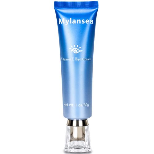 Mylansea Brightening Vitamin C Eye Gel Cream for Dark Circles & Puffiness, Eye Cream to Help Reduce Fine Lines & Crow's Feet, Boost Hydrating Under Eye Treatment with Hyaluronic Acid & Peptides