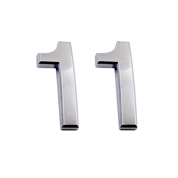 2.75 Inch Adhesive House Numbers, Mailbox numbers, Street Door Numbers, Self-stick Address Signs for Apartments, Double Silver Number 1