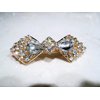 Gold or clear bow shaped crystal hair barrette clip bridal clip bridal barrette (Primary color: Clear)