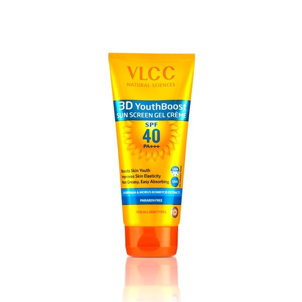 VLCC Natural SPF 40 & PA+++ Sunscreen Gel Crème | Provides Broad Spectrum Protection | Helps Enhance Youthfulness | Non Greasy | Suits All Skin Types | 3.53 Oz/100 g