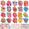 Cholemy 60 Packs Valentine's Day Monster Craft Kit for Kids Create Your Own Monster Craft Make Your Own Monster Kit with Paper Craft Stickers Valentines Day Gift for Home Class Activities, 20 Styles