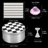 Kalolary 1 Set Nail Art Holder Practice Display Stand with 48Pcs White Reusable Adhesive Putty Clay, Magnetic Nail Art Tips Holders Crystal Nail Holder Chessboard Display Training Practice Stand
