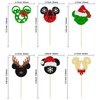 Gyufise 24Pcs Merry Christmas Cupcake Toppers Mouse Deer Christmas Hat Cupcake Picks Xmas Holiday New Year Kids Birthday Cake Decorations Party Supplies