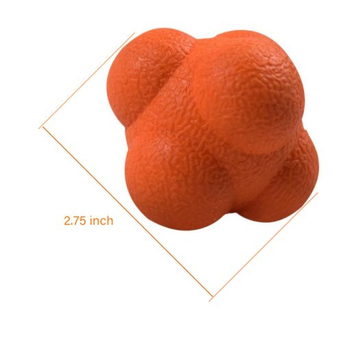 AIRLAXER Reaction Ball,Reflex Ball for Hand Eye Coordination Training,2.83 inch,Pack of 3-Orange,Yellow,Grey.