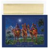 Masterpiece Studios Holiday Classic Collection 16-Count Boxed Religious Christmas Cards with Foil-Lined Envelopes, 7.8" x 5.6", Wisemen at Night (857800)