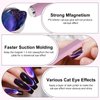 Vnjaoi Nail Magnet Set, Upgraded 5 in 1 Multi-Function Nail Magnet Pens with Silicone Protective Case, Magnetic Nail Polish Magnet Wand for Nails Cat Eye Nail Design Tools Nail Art Accessories