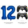 Navy Blue Video Game Party Supplies Boys 12th Birthday Party Decorations- 2 Packs Game On Balloons with Dark Blue Number 12 Balloon