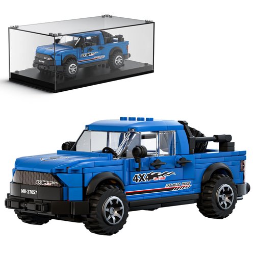 Mould King Speed Champion F150 SVT Raptor Building Toys with Display Case, 27057 Model Car Kits Building Sets, Pickup Building Blocks, Pickup Race Car Building Kits for Adults Kids 8+(465PCS)
